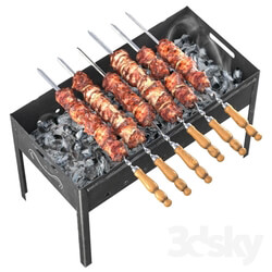 Food and drinks - Shish kebab on the grill 