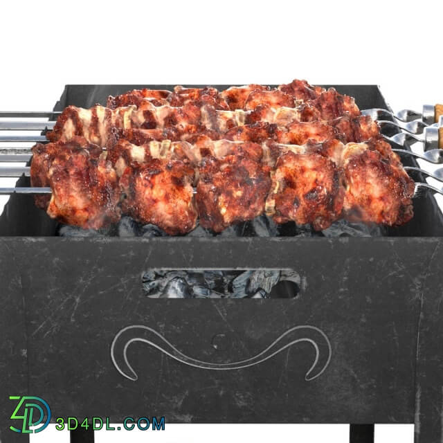 Food and drinks - Shish kebab on the grill