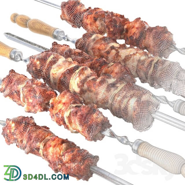 Food and drinks - Shish kebab on the grill