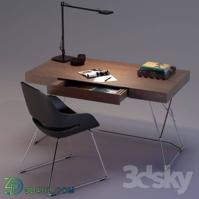Table _ Chair - Maestrale Desk _amp_ Eva Chair by Zanotta
