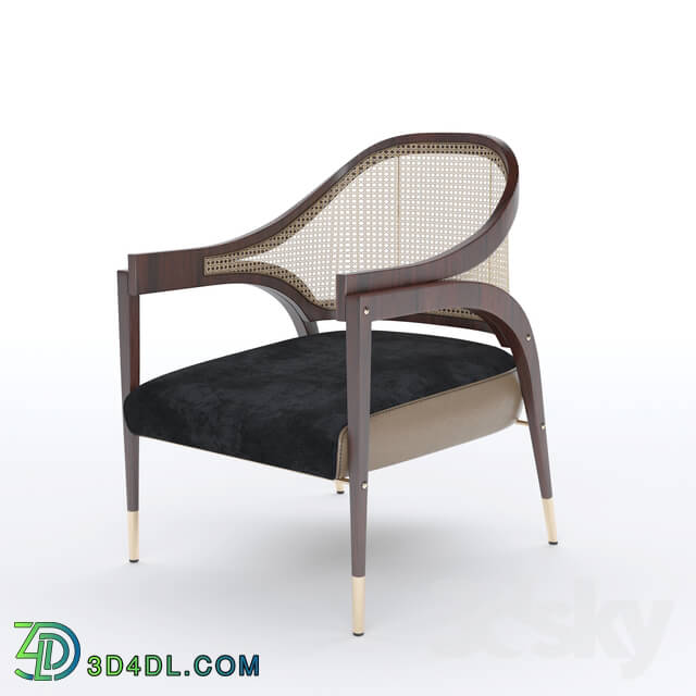 Arm chair - Modern Bentley Chair in Rosewood and Woven Cane