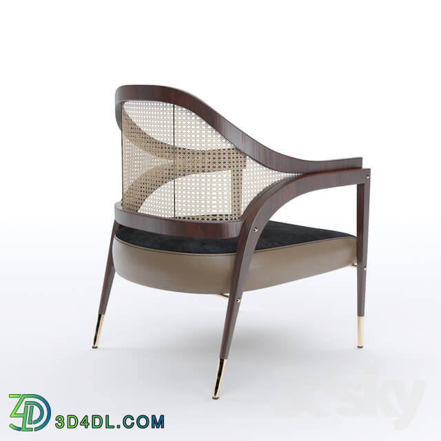 Arm chair - Modern Bentley Chair in Rosewood and Woven Cane