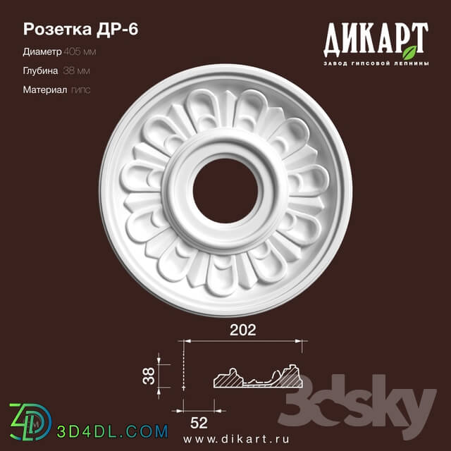 Decorative plaster - www.dikart.ru Dr-6 D405x38mm 14.6.2019