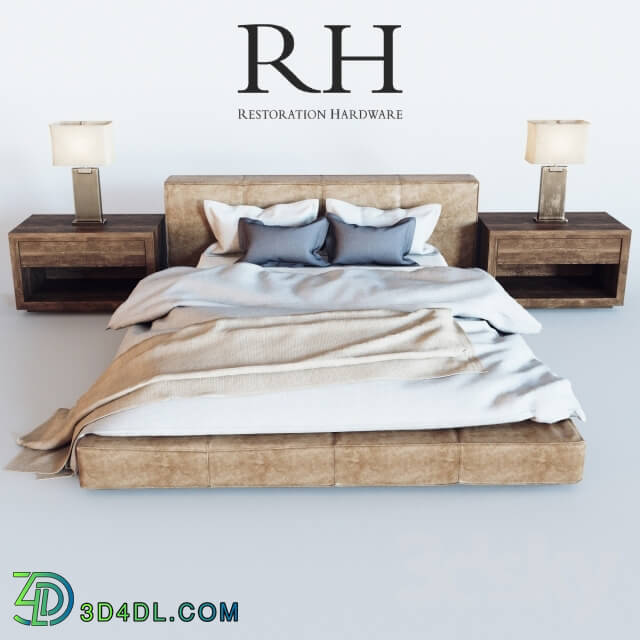 Bed - Restoration Hardware Cloud Platform Leather Bed