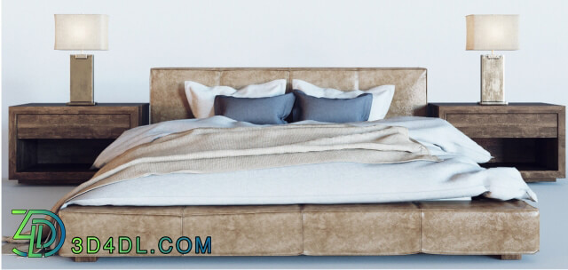 Bed - Restoration Hardware Cloud Platform Leather Bed