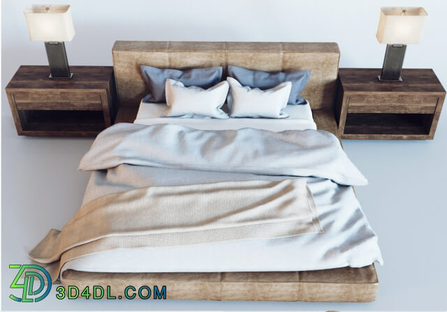 Bed - Restoration Hardware Cloud Platform Leather Bed