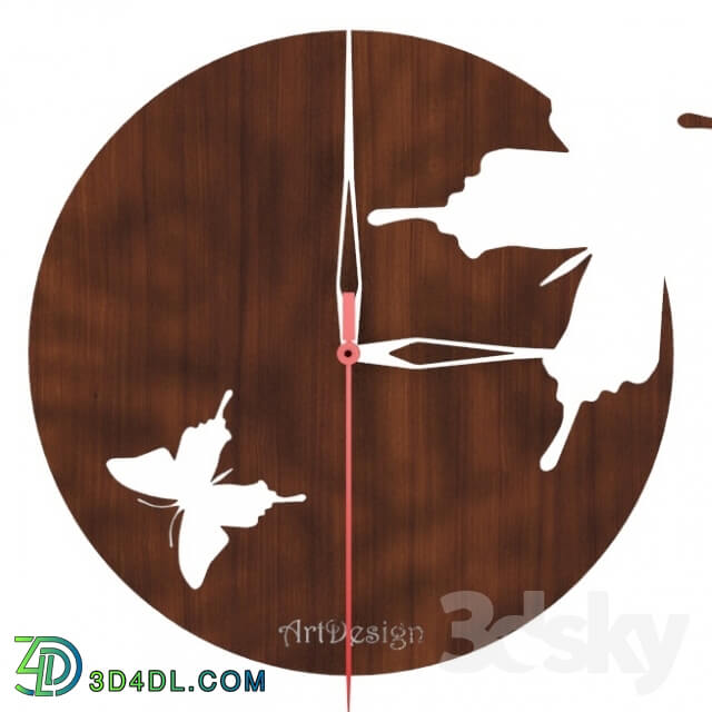 Other decorative objects - Wall clock with butterflies