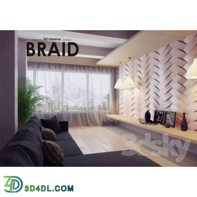 3D panel - Braid-3d plaster panel