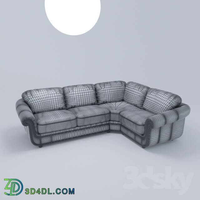 Sofa - Corner leather sofa with wooden decor Diana-4 _TRIES Factory_