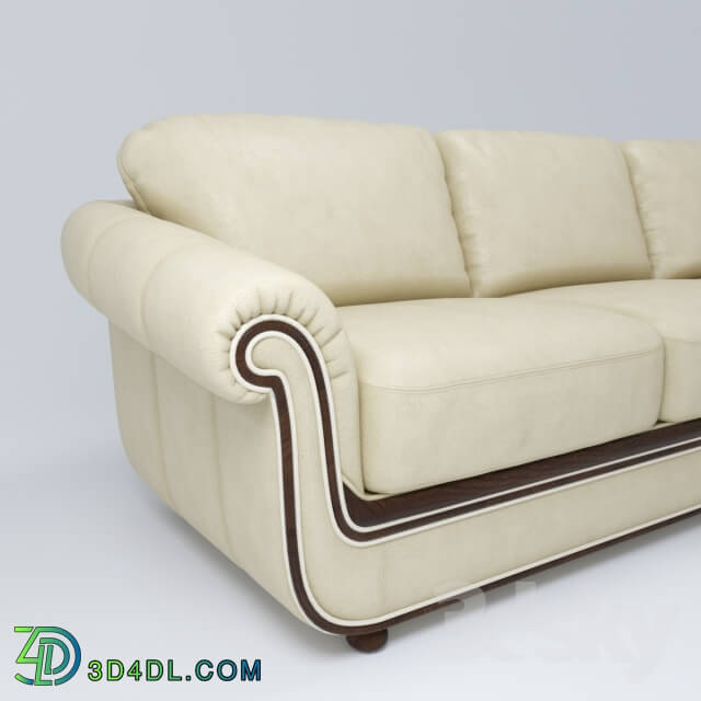 Sofa - Corner leather sofa with wooden decor Diana-4 _TRIES Factory_