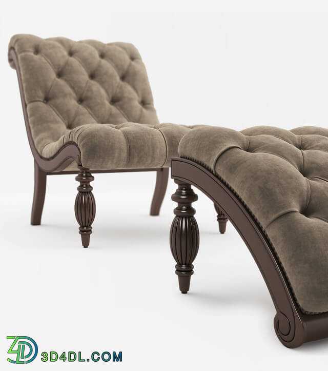 Arm chair - Bellagio Classic Tufted Chaise Lounge