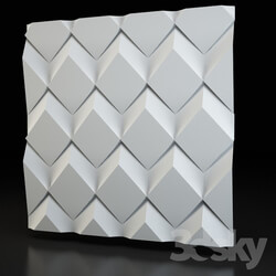 3D panel - Polygon plaster 3d panel 