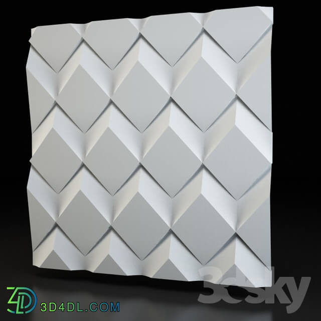 3D panel - Polygon plaster 3d panel