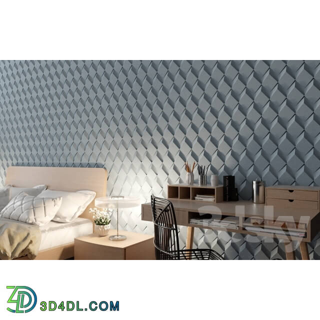 3D panel - Polygon plaster 3d panel