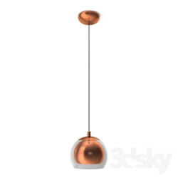 Ceiling light - 94589 Suspension ROCAMAR 1x60W _E27__ Ø190_ steel_ copper _ glass_ transparent_ black cable 