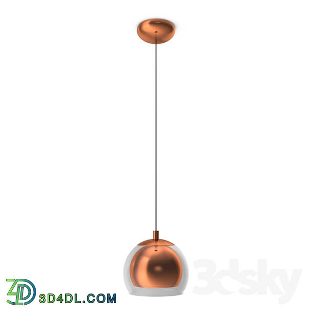 Ceiling light - 94589 Suspension ROCAMAR 1x60W _E27__ Ø190_ steel_ copper _ glass_ transparent_ black cable