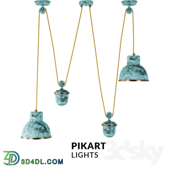 Ceiling light - Brass lamp ART 2362 from Pikartlights