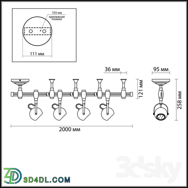 Technical lighting - Flexible track ODEON LIGHT 3804 _ 4TR PULLA