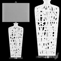 Table lamp - WOVEN TABLE LAMP IN GLOSS WHITE 