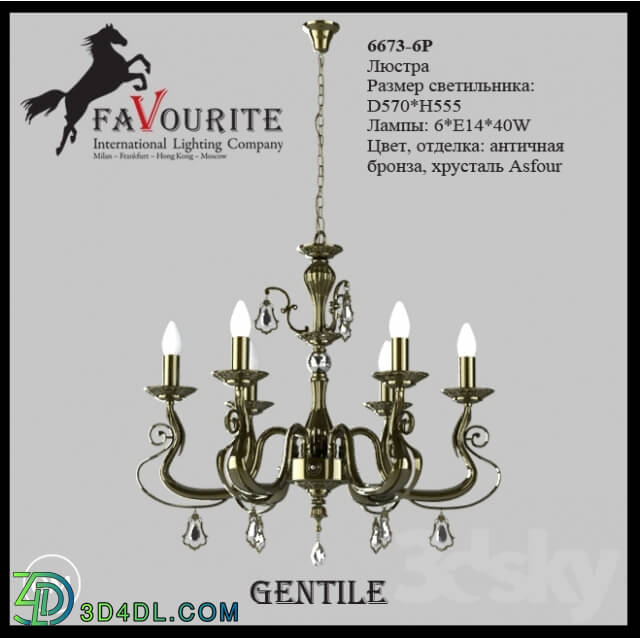 Ceiling light - Favourite 6673 chandelier-6 p