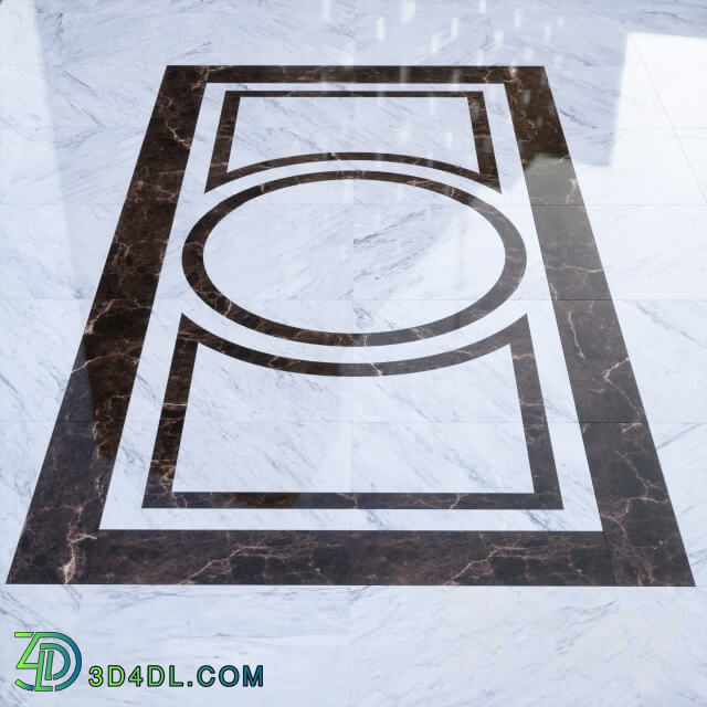 Tile - B _amp_ W marble floor