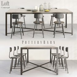 Table _ Chair - POTTERYBARN DINING TABLE AND LOFT MINI CHAIR 