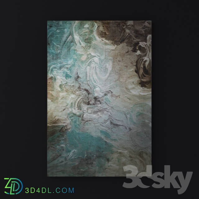 Frame - Porch _ Den __39_Aqua Marble__39_ Premium Gallery Wrapped Canvas