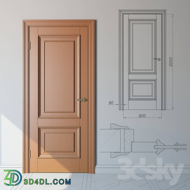 Doors - Classical door of oak_ standard range