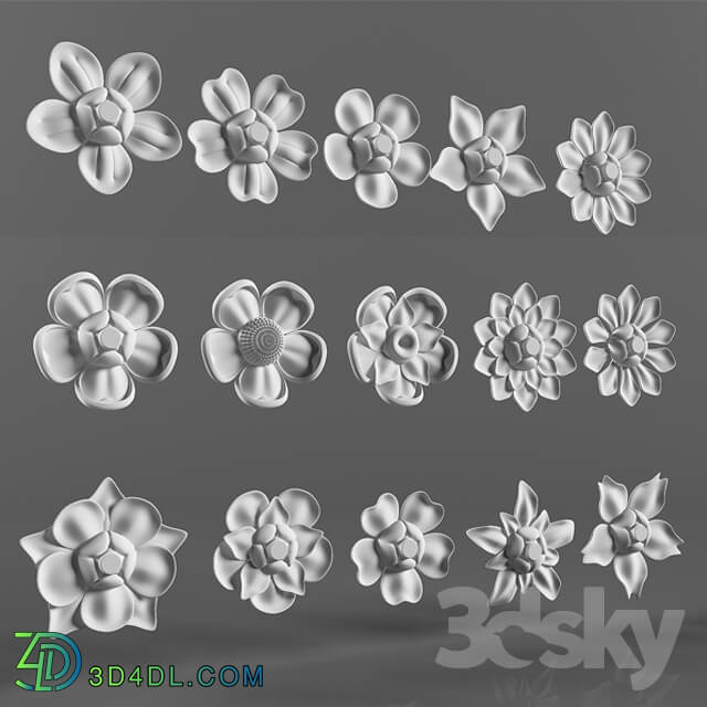 Decorative plaster - Fretwork. Flowers