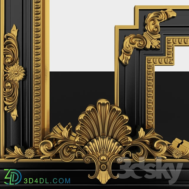 Mirror - Classic Regency Style Black and Gold Mirror