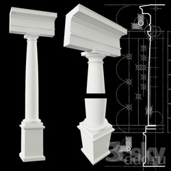 Decorative plaster - tuscan column with exact proportions 