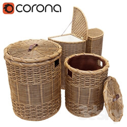 Bathroom accessories - Wicker basket for clothes 