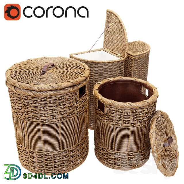 Bathroom accessories - Wicker basket for clothes