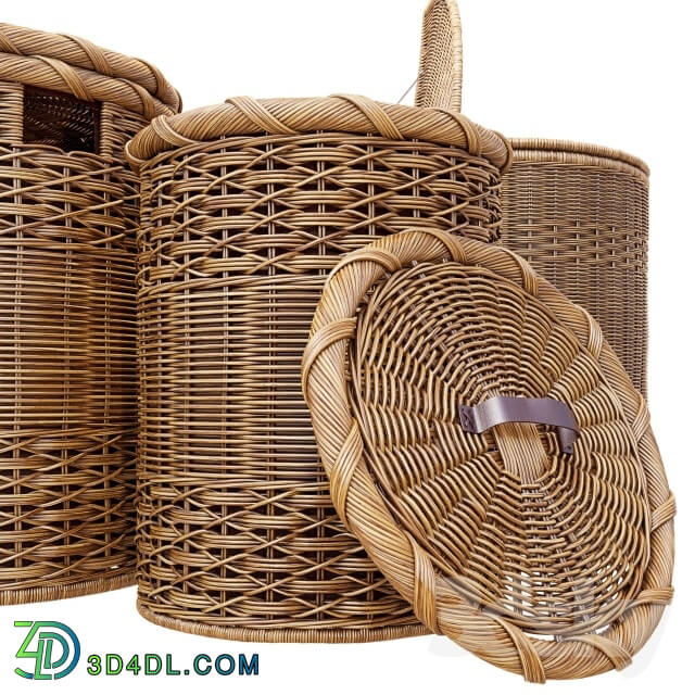 Bathroom accessories - Wicker basket for clothes