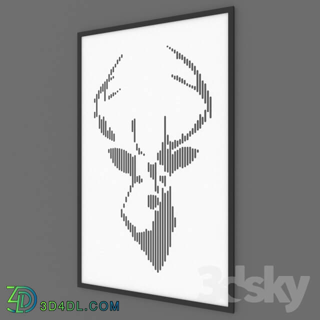 Decorative set - Painting with a deer