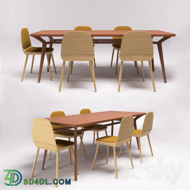 Table _ Chair - Unica moblar dining table and Treku Bisell chairs