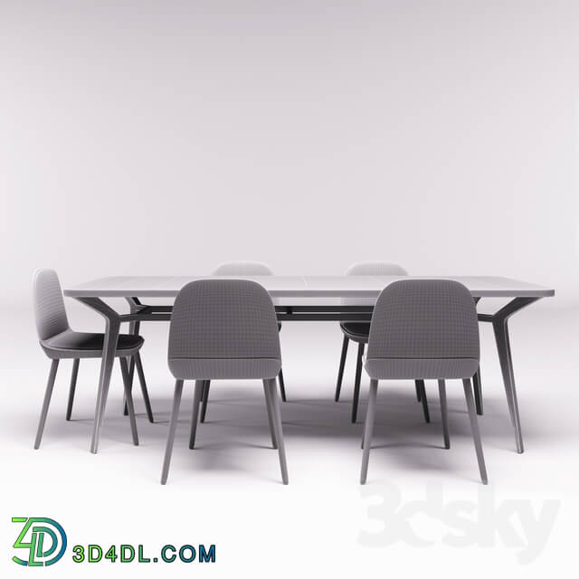 Table _ Chair - Unica moblar dining table and Treku Bisell chairs