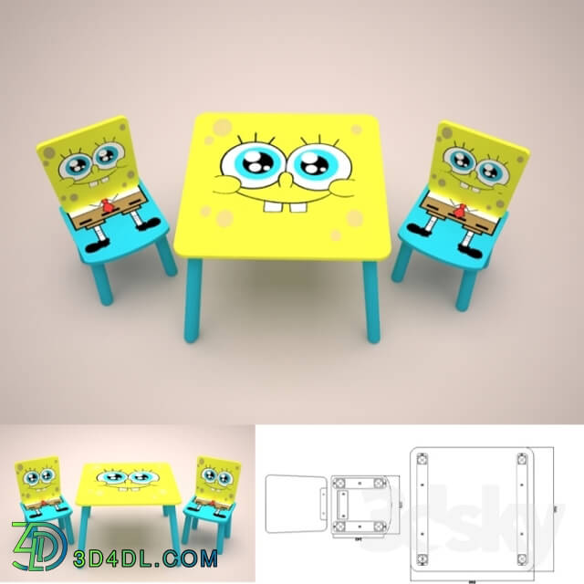 Table _ Chair - table _amp_ chairs _spongebob_