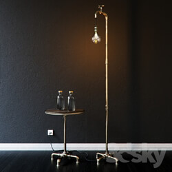 Other decorative objects Industrial Floor Lamp and Small Stol 