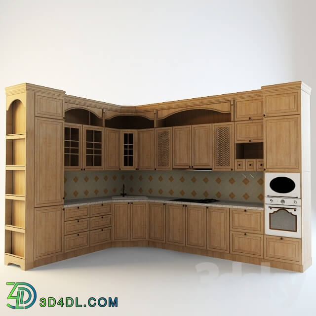 Kitchen - PROFI Kitchen with classic decor side niche for