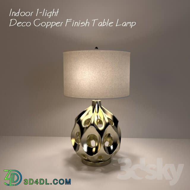 Table lamp - Indoor 1-light Deco Copper Finish Table Lamp