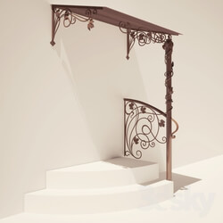 Other architectural elements - Canopy and railings wrought 