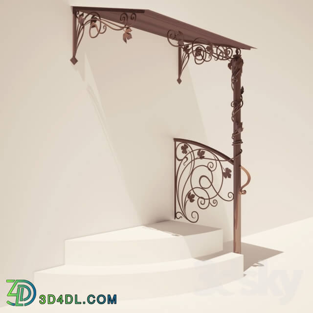 Other architectural elements - Canopy and railings wrought