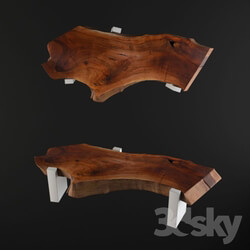 Table - Wood slab coffee table 