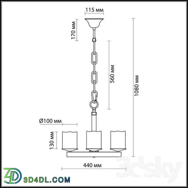 Ceiling light - Chandelier Odeon Light 2767_4 FABO