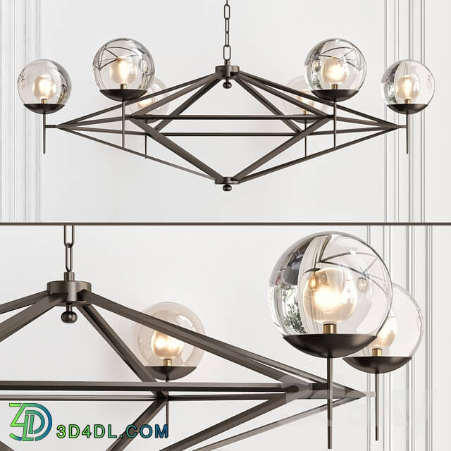 Ceiling light - Modern Pyramid Glass Globes Chandelier