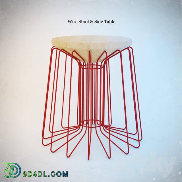 Table - Wire Stool _ Side Table