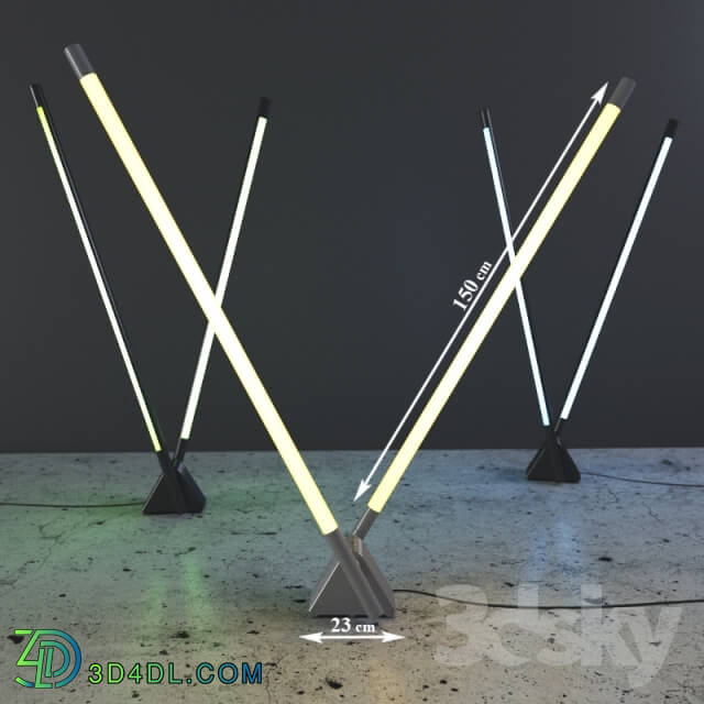 Floor lamp - Sistema Flu Lamp _by Rodolfo Bonetto_