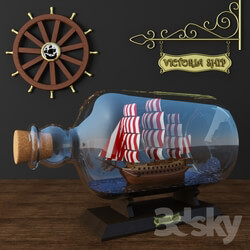 Other decorative objects - Model Ship in a bottle 