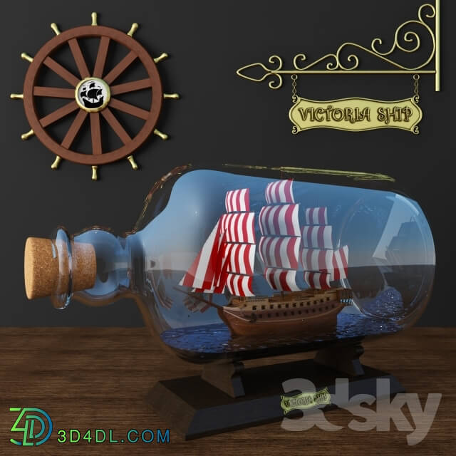 Other decorative objects - Model Ship in a bottle